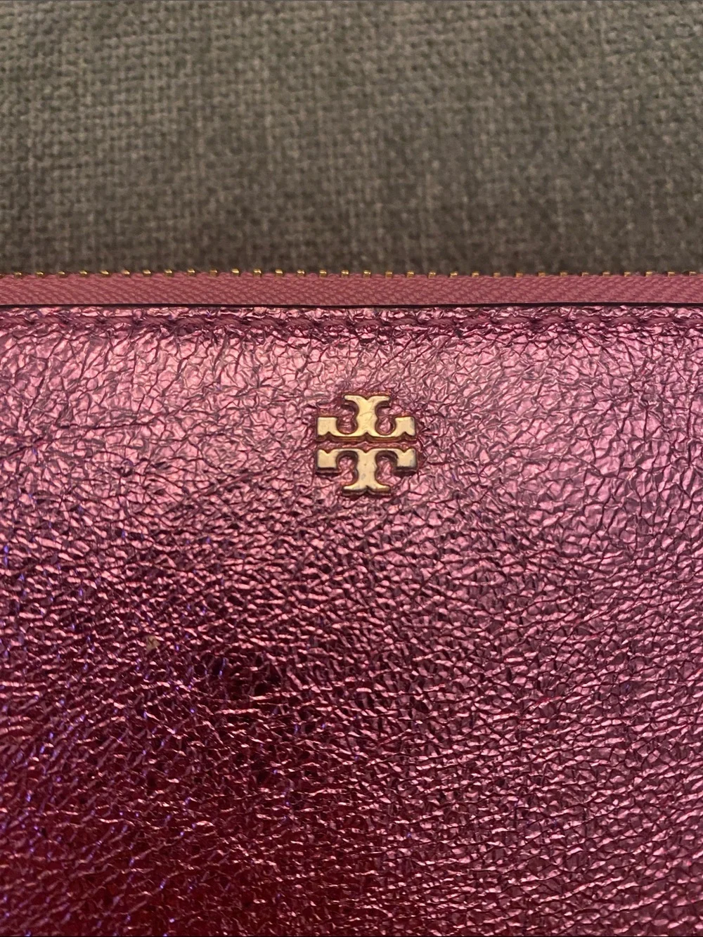 Tory Burch Metallic Rose Wallet